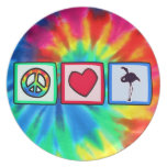 Peace, Love, Flamingos Party Plate