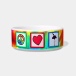 Peace, Love, Flamingos Pet Food Bowls