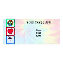 Peace, Love, Flamingos Rack Card Design