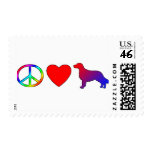 Peace Love Flat Coated Retrievers postage