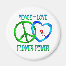 Peace Love FLOWER POWER Magnets