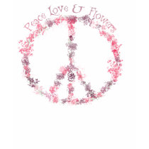 Peace Love & Flowers T-Shirt by thecatspyjamas Peace Love & Flowers T-Shirt