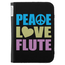 Peace Love Flute Kindle Folio Cases
