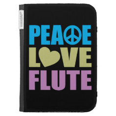 Peace Love Flute Kindle Folio Cases