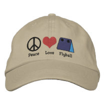 Peace Love Flyball Embroidered Hat