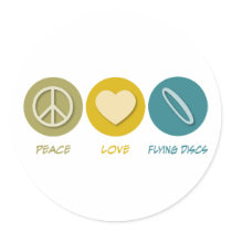 Peace Love Flying Discs stickers by 1000suns Peace Love Flying Discs stickers
