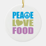 Peace Love Food Christmas Ornaments