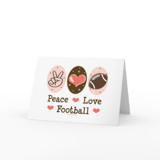 Peace Love Football Blank Greeting Card card