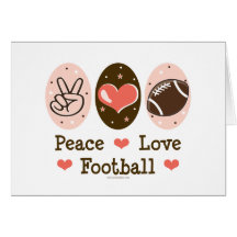 Peace Love Football Blank Greeting Card