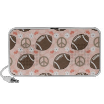 Peace Love Football Doodle Speakers