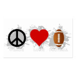 Peace Love Football Emblem Business Card Template