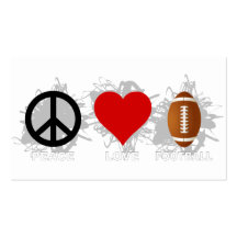 Peace Love Football Emblem Business Card Template