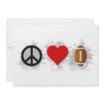 Peace Love Football Emblem invitations