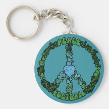 Peace Love Football Keychain