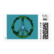 Peace Love Football postage