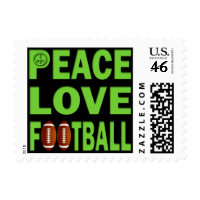PEACE LOVE FOOTBALL POSTAGE STAMPS