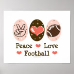 Peace Love Football Poster Print