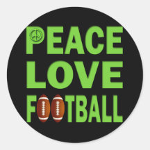 PEACE LOVE FOOTBALL STICKER
