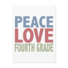 postcard - Peace Love Fourth Grade awesome design from TeeShirtsTShirts Collection