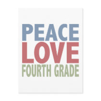 Peace Love Fourth Grade postcards