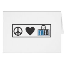 Peace Love Fred Greeting Cards