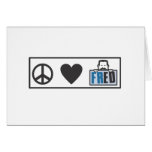 Peace Love Fred Greeting Cards
