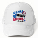 PEACE LOVE FREE Burma T-Shirts & Apparel hats