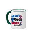 PEACE LOVE FREE Burma T-Shirts & Apparel mugs