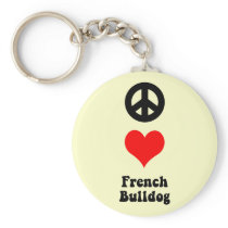 Peace love French Bulldog Key Chains