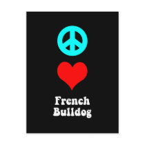 Peace love French Bulldog Postcards