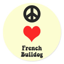 Peace love French Bulldog Sticker