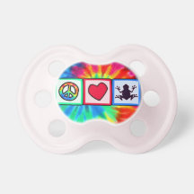 Peace, Love, Frogs Baby Pacifier