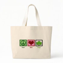 Peace Love Frogs Tote Bag