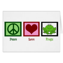 Peace Love Frogs Greeting Card