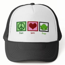 Peace Love Frogs Mesh Hats