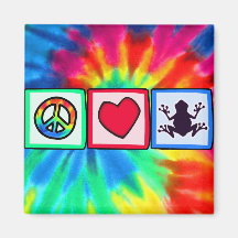 Peace, Love, Frogs Magnet