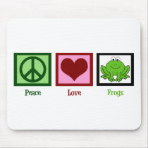 Peace Love Frogs Mouse Pad