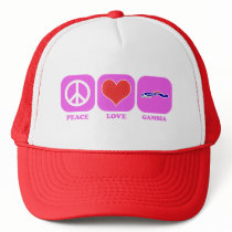 Peace Love Gambia hats by coolcountry Peace Love Gambia hats
