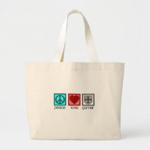 Peace Love Gamer Canvas Bags