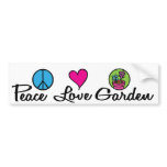 Peace. Love. Garden. bumper stickers by GardenObsessions Peace. Love. Garden. bumper stickers