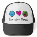 Peace Love Garden hats