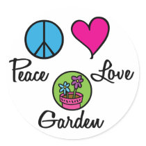 Peace Love Garden stickers by GardenObsessions Peace Love Garden stickers