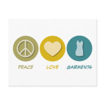Peace Love Garments postcards by 1000suns Peace Love Garments postcards