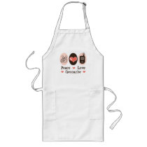 Peace Love Geocache aprons by HobbyTeesGifts Peace Love Geocache aprons