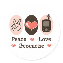 Peace Love Geocache stickers