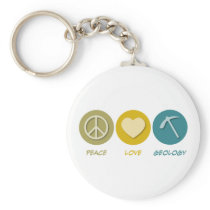Peace Love Geology Keychain