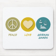 Peace Love German Board Games Mouse Pads