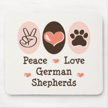 Peace Love German Shepherds Mousepad