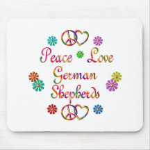 PEACE LOVE GERMAN SHEPHERDS MOUSEPADS
