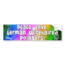 Peace Love German Wirehair Pointers Bumper Sticker bumper stickers